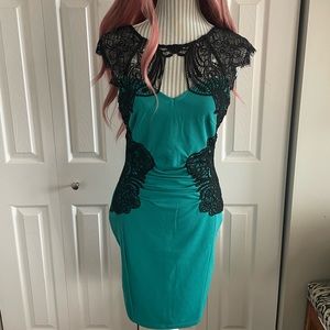 Lipsy London Bodycon Dress with lace appliqué Size US8